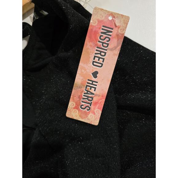 Inspired Hearts Women’s Metallic Black Strapless Ruched Dress Medium NWT - Picture 6 of 9